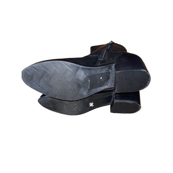 Everybody B.Z. Moda Black Leather Diagonal Seams Side Zip Ankle Boots SZ 36/6 - Picture 10 of 13